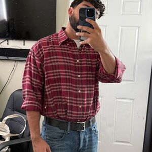 Burberry London Plaid Button-Up Shirt (Vintage USA Made)